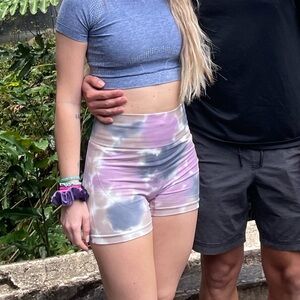 SHEIN Multicolor Tie-Dye Bike Shorts